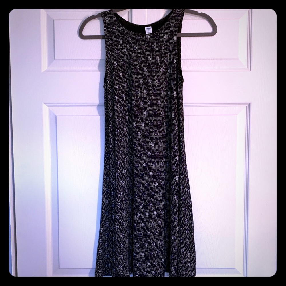 Old Navy Black and White High-Neck Jersey Swing Dress